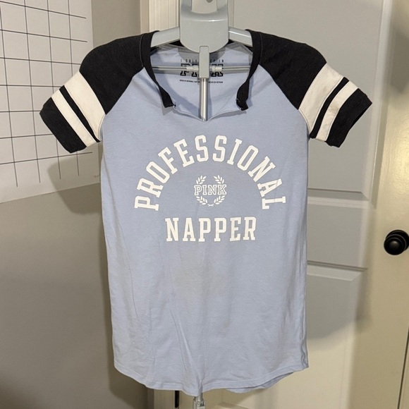 PINK Victoria's Secret Other - PINK Victoria's Secret Light Blue and Black Pajama Top